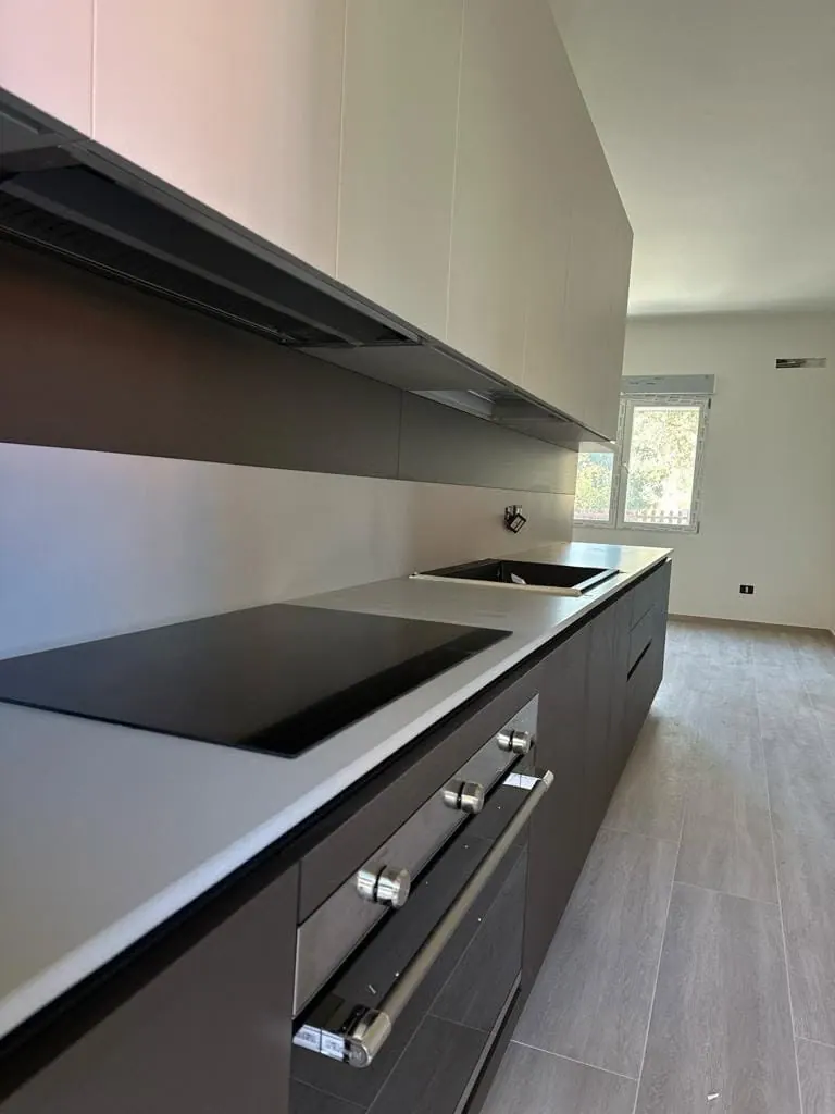 La stessa cucina: piano cottura e cappa